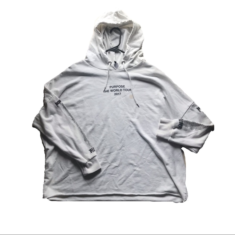 Justin Bieber Purpose World tour white hoodie
